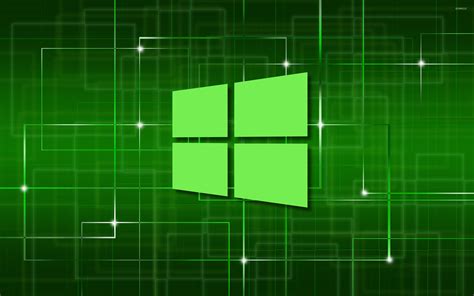 Windows 10 green simple logo on a network wallpaper - Computer ...