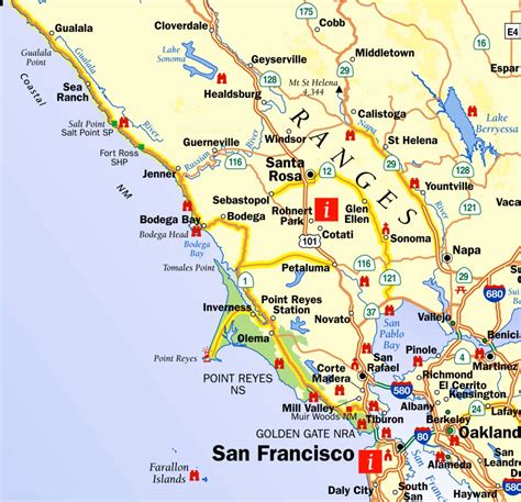 Santa Rosa Area Tourist Map - Ontheworldmap.com