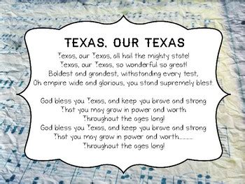 Texas Our Texas LYRICS ONLY - FREE by Kodaly Fisher | TPT