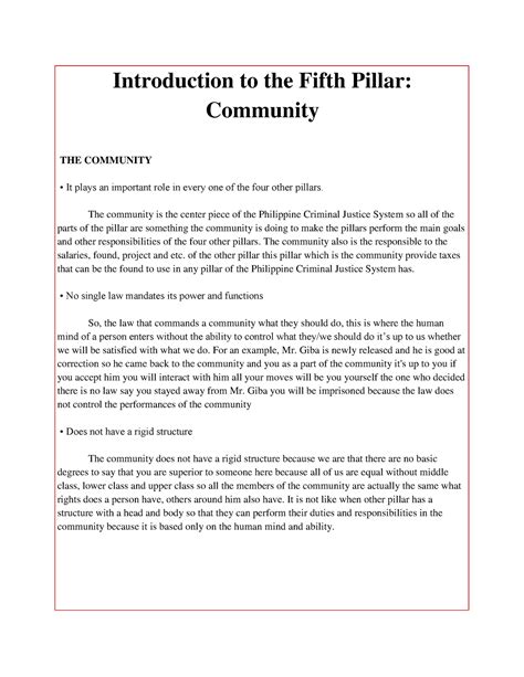 Introduction to the Fifth Pillar - Community - Introduction to the ...