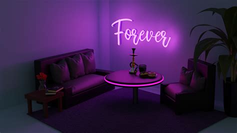 ArtStation - Neon purple room