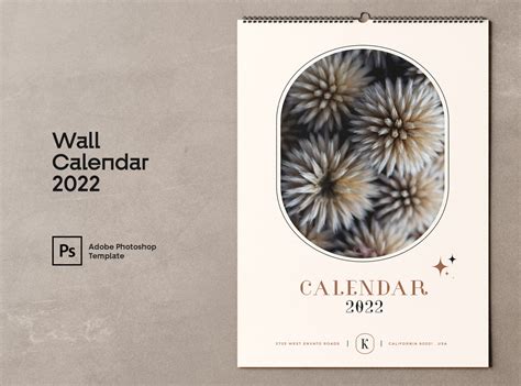 Wall Calendar 2022 Psd Template by Dalibor Stankovic on Dribbble