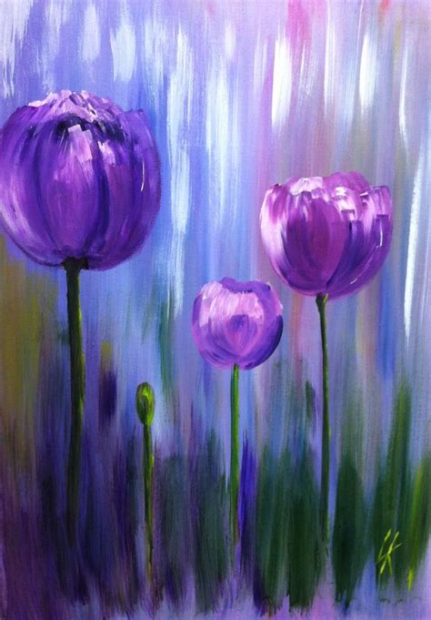 Tulips. Acrylic painting on canvas. | Peinture abstraite, Peintures art ...