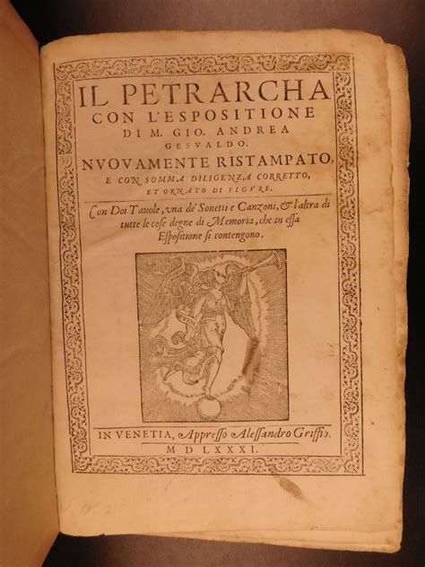 1581 PETRARCH Italian Renaissance Poetry Canzoniere Gesualdo Woodcuts Petrarca by PETRARCH ...