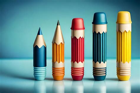 Premium AI Image | school stationery and book pencils color