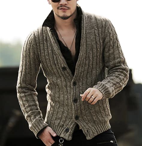 Mens sweaters male V neck winter Cardigan men Knitwear Sweater Slim Casual coat brand cardigan ...