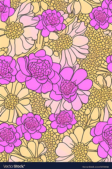 Pink and Gold Floral Cartoon · Creative Fabrica