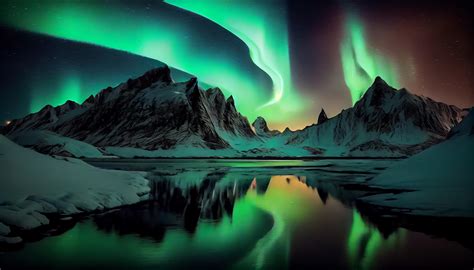 Aurora Glowing over Snowy Mountains : r/wallpapers