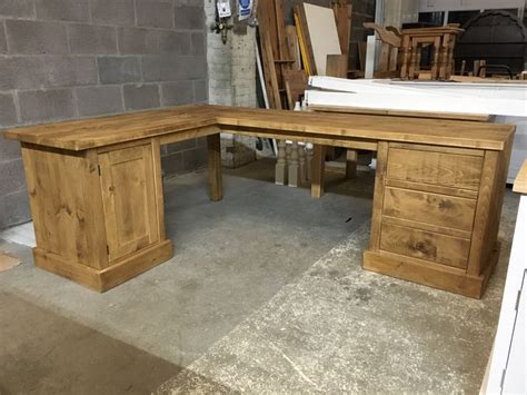 Large corner desk in Rustic Plank. CAN BE MADE ANY SIZE! Get in touch for a quote at www ...