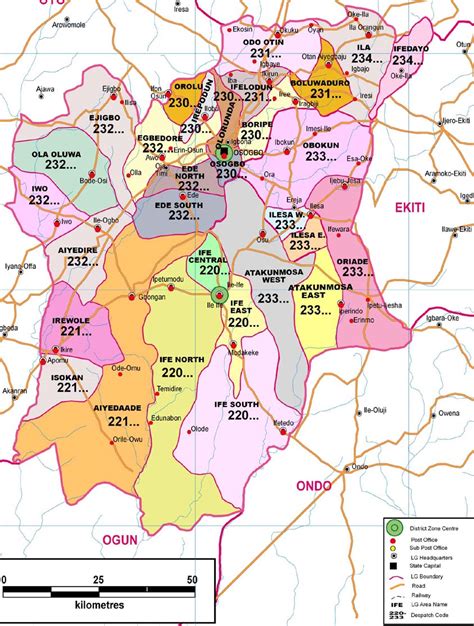 Osun State Zip Code Map