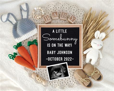 Easter Baby Announcement Digital Bunny Pregnancy Announcement - Etsy