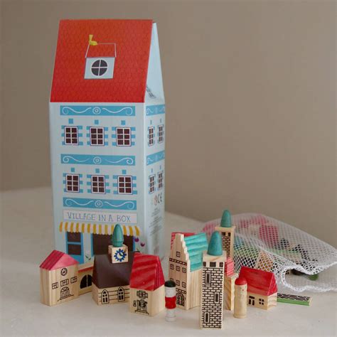 childen's wooden village play set by red lilly | notonthehighstreet.com