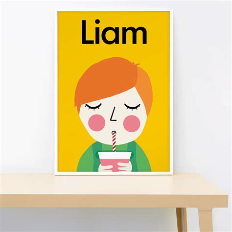 Personalized juice boy, wall print – Lorna Freytag Illustration