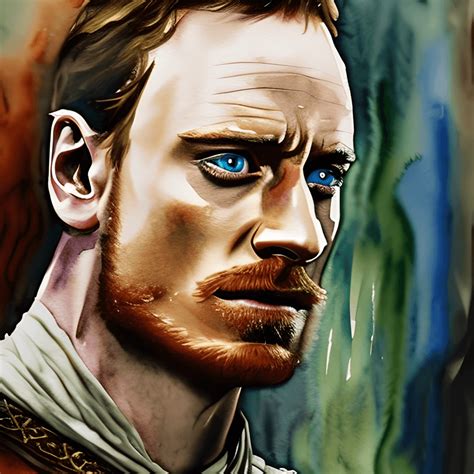 Watercolor Painting of Young Michael Fassbender · Creative Fabrica