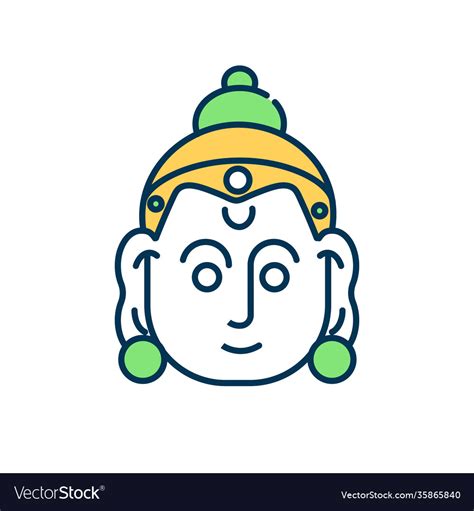 Rama navami rgb color icon Royalty Free Vector Image