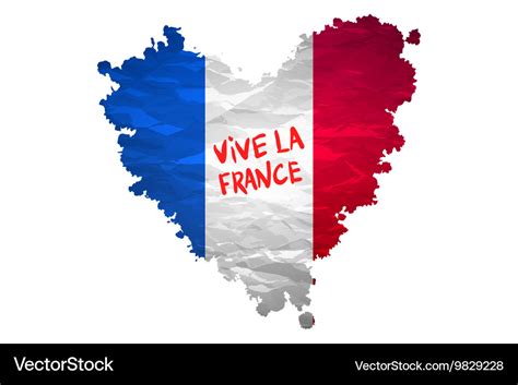 Vive la france hand painted national flag Vector Image