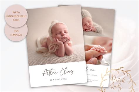 Birth Announcement Card Template #17 Graphic by daphnepopuliers ...