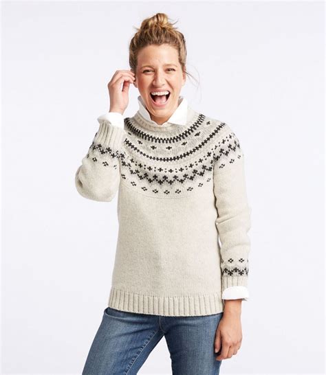 L.L.Bean Classic Ragg Wool Sweater, Fair Isle Crewneck | Ragg wool ...