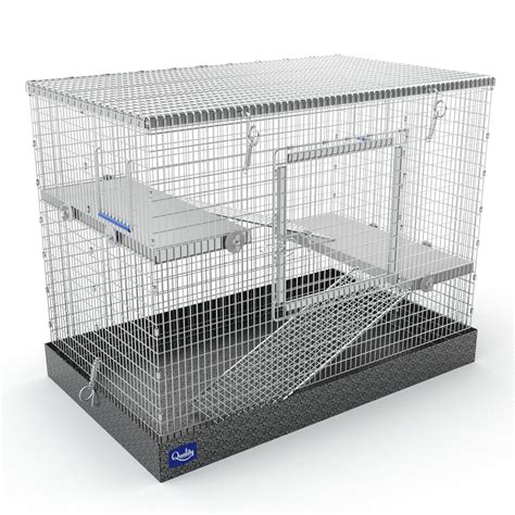 Durable Metal Pet Rat Cage w Adjustable Balconies and Carrying Handles