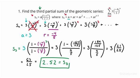 Finding the Partial Sum of a Geometric Series | Algebra | Study.com