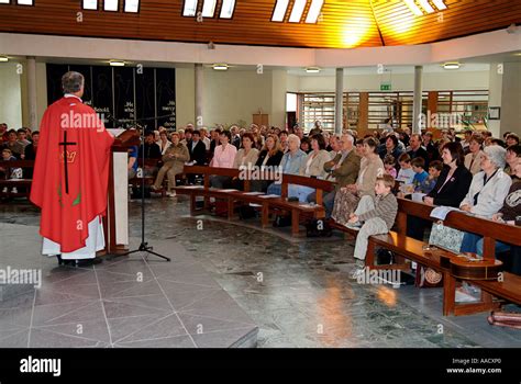 Homily during a catholic mass in Liverpool - UK Stock Photo - Alamy