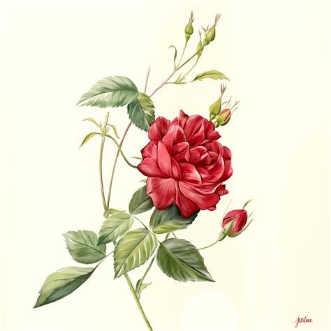 Botanical study of a rose on Behance