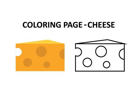 Coloring Book Pages for Kids - Cheese Graphic by goddes.perperosa2021 ...