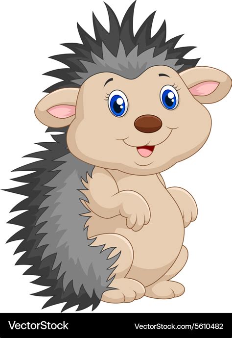 Cartoon cute hedgehog Royalty Free Vector Image