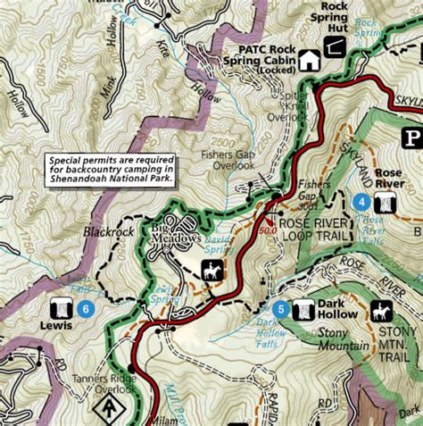 Dark Hollow Falls Trail Map - San Juan County Utah Map