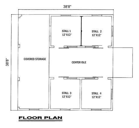 4 Stall Barn Floor Plans - floorplans.click