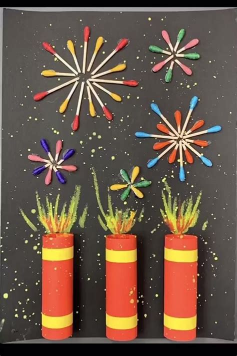 Fireworks Paper Craft for Kids [Video] | Fireworks craft for kids ...