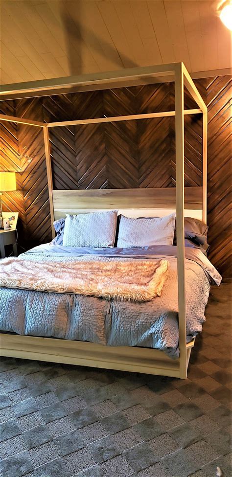 Solid wood Canopy Bed Frame with or without Headboard by JaybirdsWoodshop on Etsy https://www ...