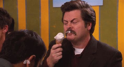 Ron Swanson Ice Cream GIF - Ron Swanson Ice Cream Eating - Discover ...