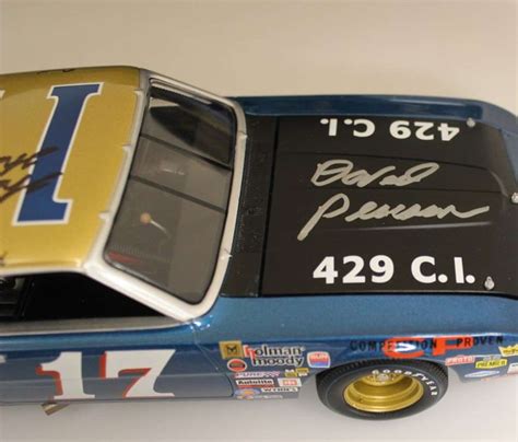 David Pearson Autographed by Waddell Wilson 1969 Torino Talladega 1:24 University of Racing ...