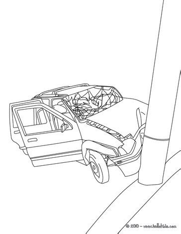 Car crash coloring pages - Hellokids.com