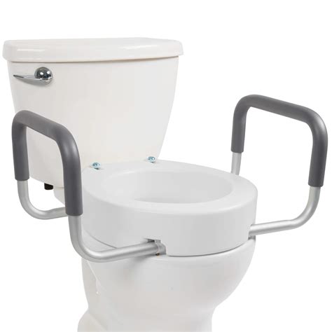 Vive Toilet Seat Riser with Handles - Raised Toilet Seat with Padded ...