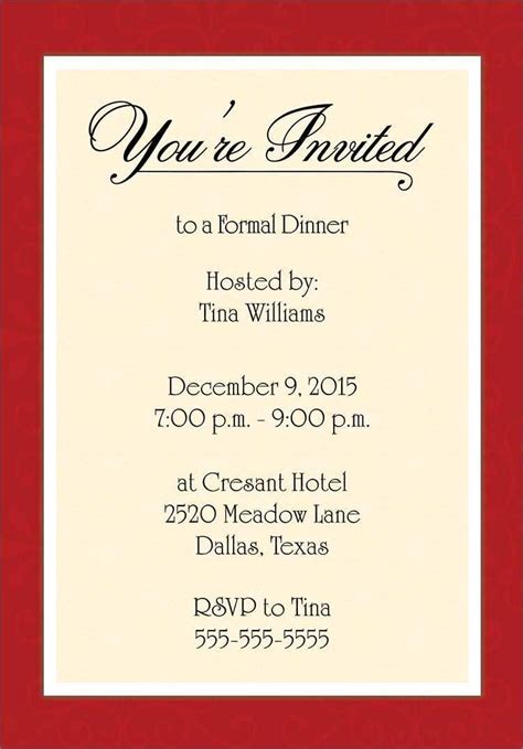 Formal Dinner Invitation Email Template - Cards Design Templates