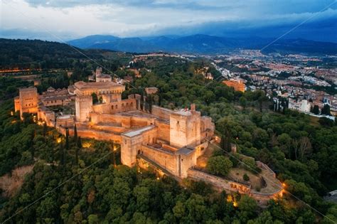 Granada Alhambra aerial view at night – Songquan Photography