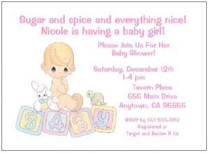 8 Personalized Precious Moments Baby Girl Shower Invitations