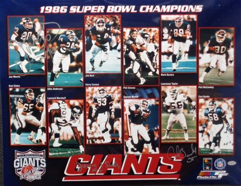 Lot Detail - 1986 NY Giants Super Bowl Champions 11 x 14 Photo Collage ...