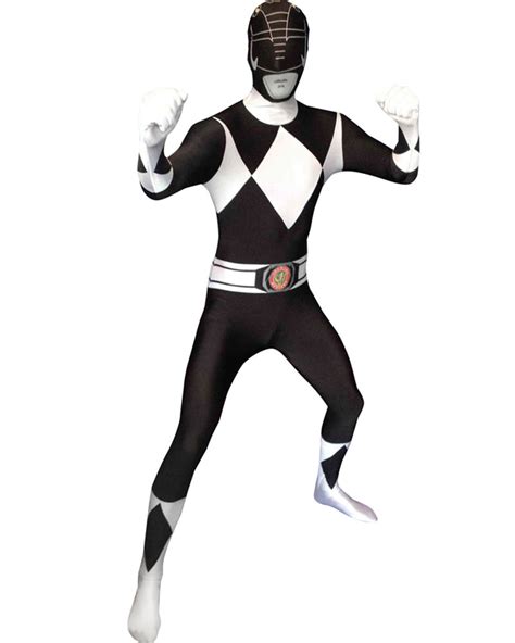 Black Power Rangers Morphsuit Mens Costume