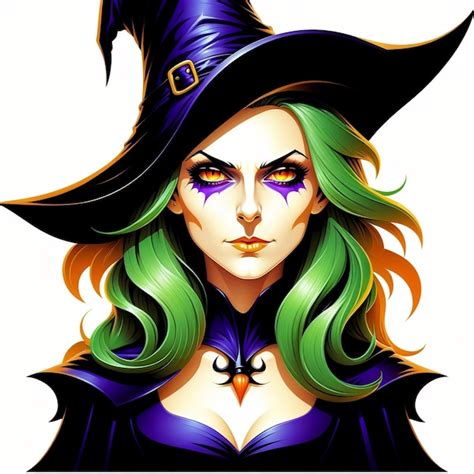 Premium Photo | Vector witch head vector clip art illustration