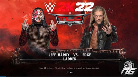 Jeff Hardy Vs Edge INSANE Ladder Match WWE 2K22 Gameplay (FULL MATCH ...