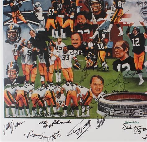 Steelers "Hall of Famers and Stars" 24x38 Lithograph Signed by (45 ...