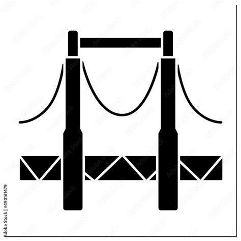 Bridge glyph icon. Structure connecting separate area points. Provides passage over the ...