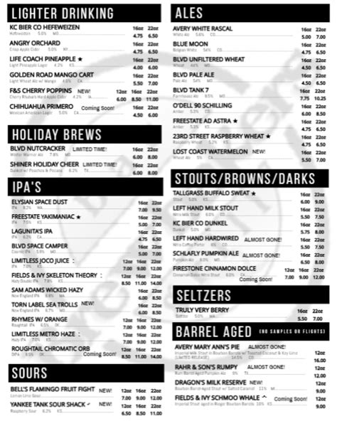 Brewbakers Beer Menu 120721a | PosterMyWall