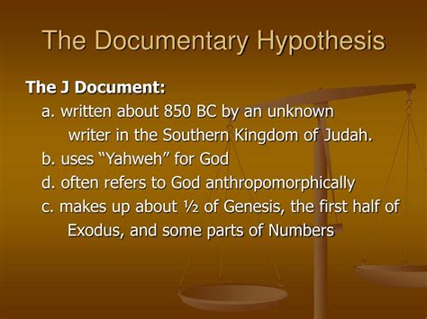 PPT - The Documentary Hypothesis: Its History and Present Status ...