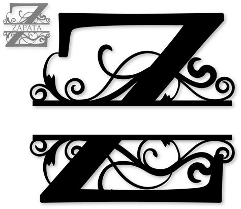 "Z" Split Monogram | Free monogram fonts, Cricut monogram font, Cricut ...