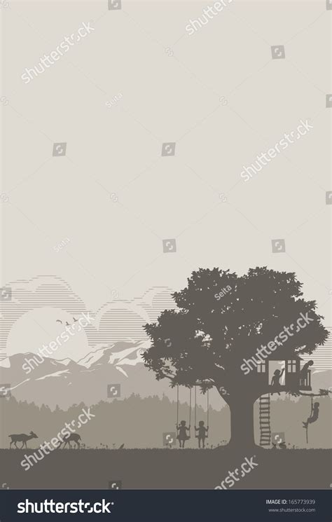 Silhouette Children Playing Park Vector: เวกเตอร์สต็อก (ปลอดค่าลิขสิทธิ์) 165773939 | Shutterstock