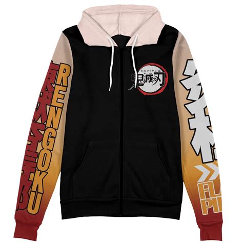 Kyojuro Rengoku V2 Demon Slayer Streetwear Zip Hoodie Jacket - AnimeBape